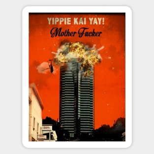 Die Hard retro travel print Sticker
